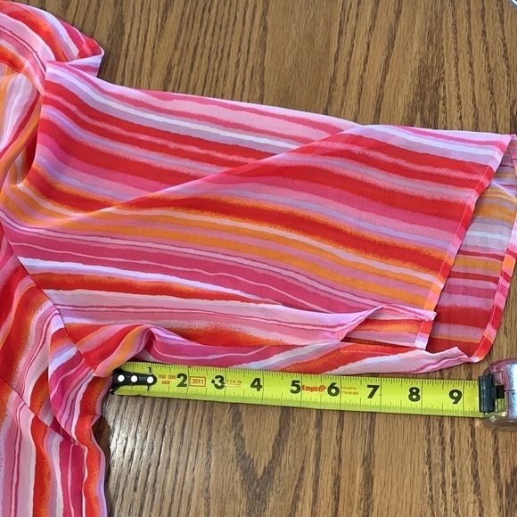 22W-24W white stag plus blouse Barbie pink Valentine’s Day top vertical stripes - Picture 8 of 8